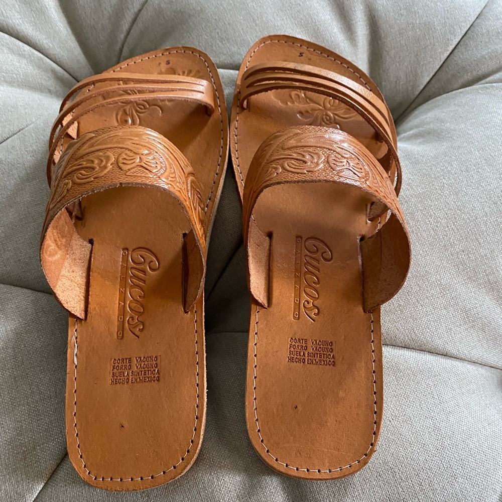 Mexican Artisanal Sandals 50% Leather, 50% Synthetic Black  603788 main image 1